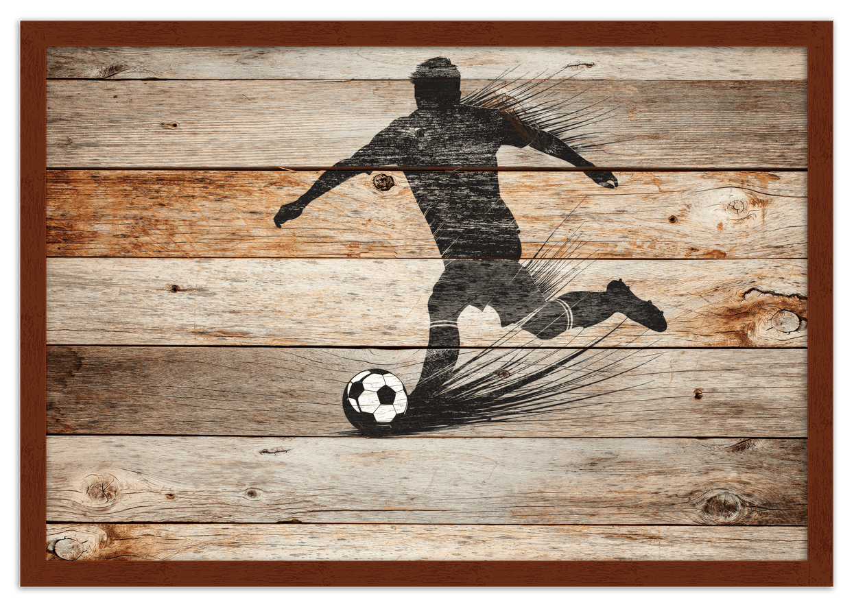 Wood Wall Art Soccer - Front View