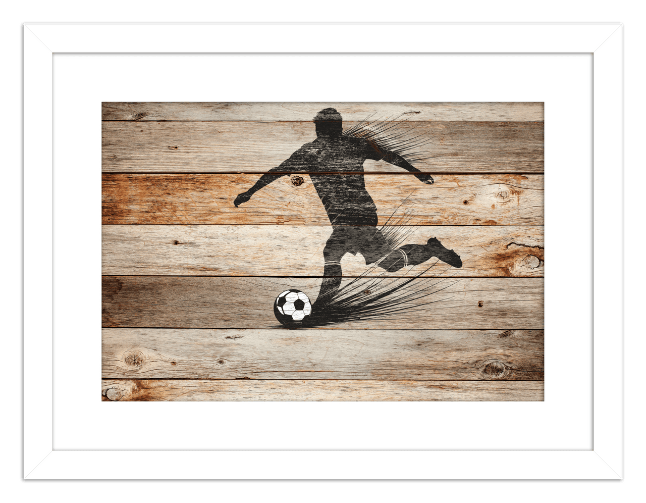 Wood Wall Art Soccer - Front View