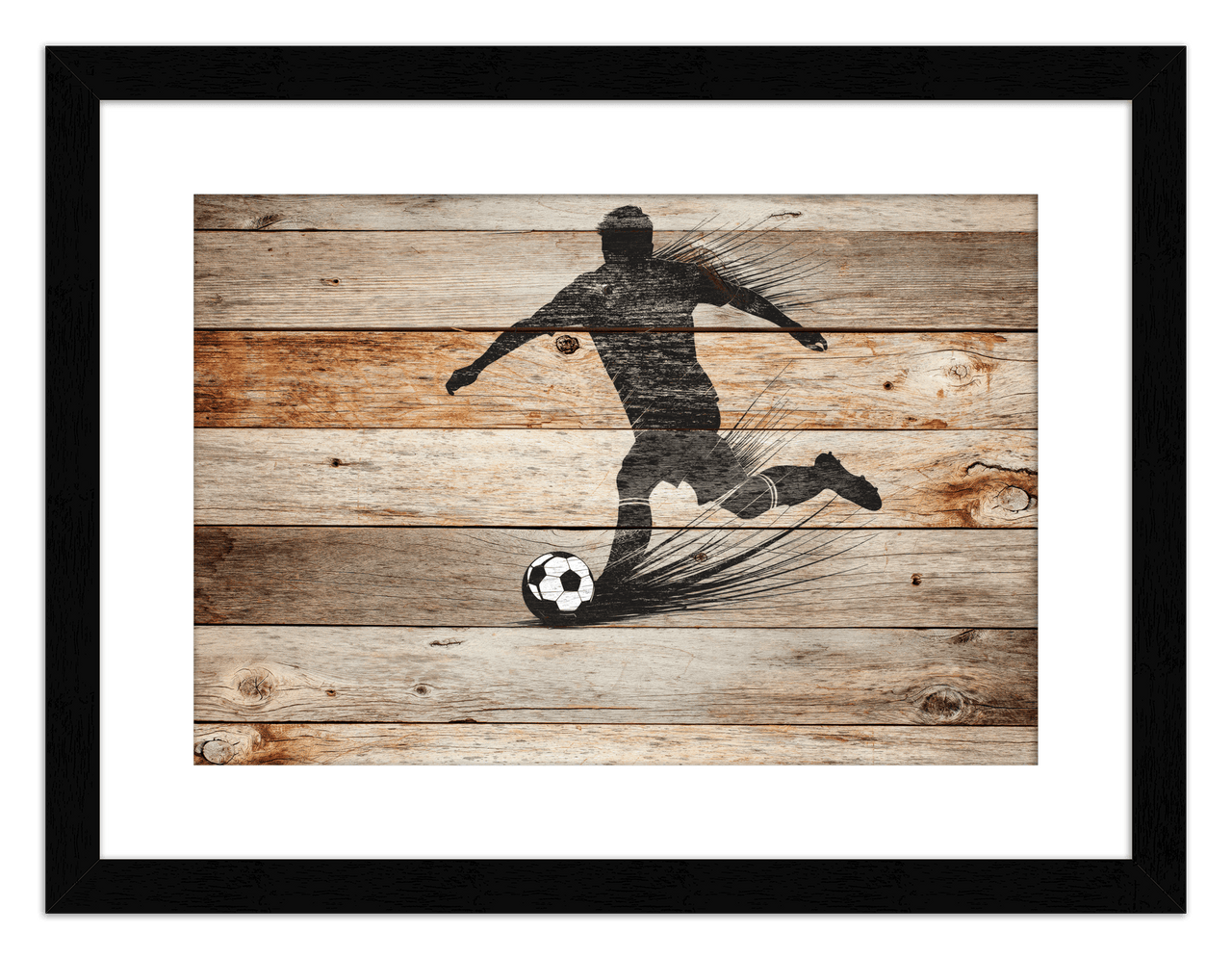 Wood Wall Art Soccer - Front View