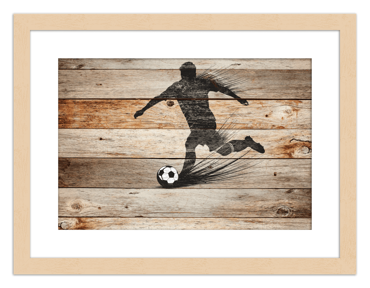Wood Wall Art Soccer - Front View