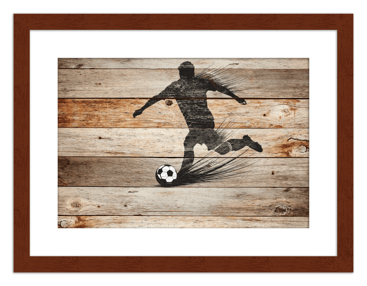 Wood Wall Art Soccer - Front View