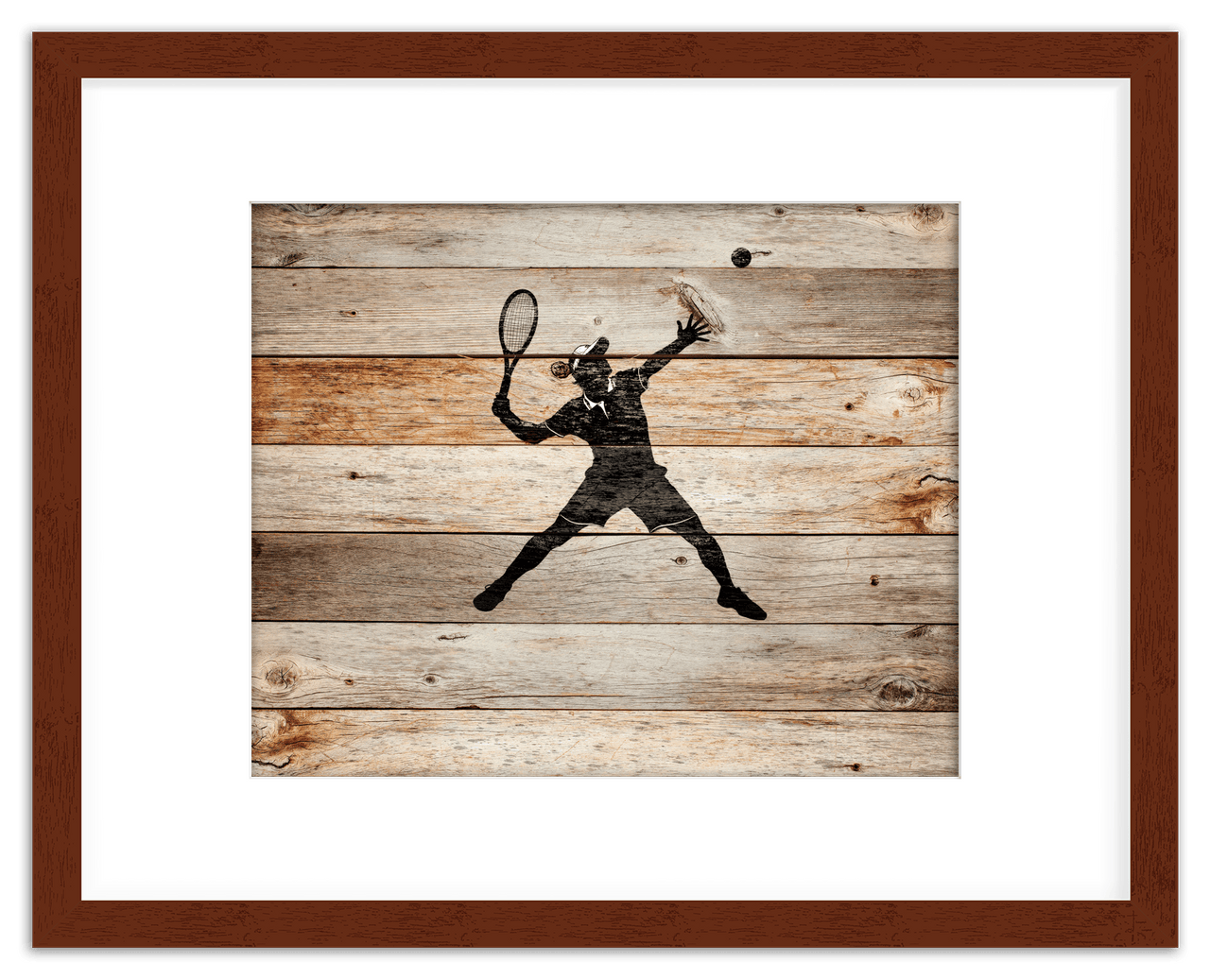 Wood Wall Art Tennis - Front View