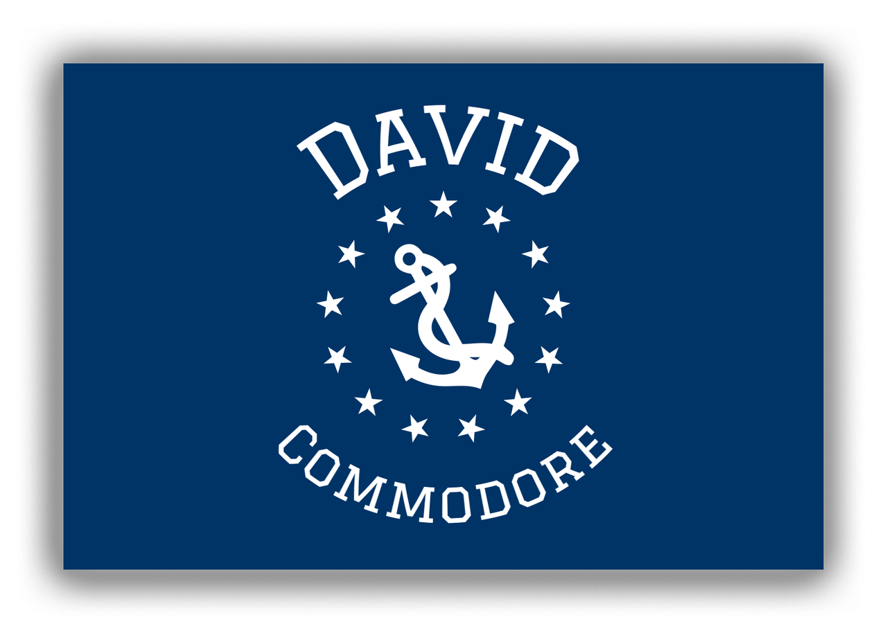 Personalized Yacht Club Officer Canvas Wrap & Photo Print - Commodore - Arc Text - Front View