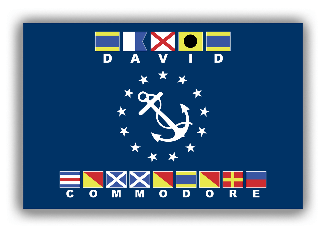 Personalized Yacht Club Officer Canvas Wrap & Photo Print - Commodore - Nautical Flags - Front View