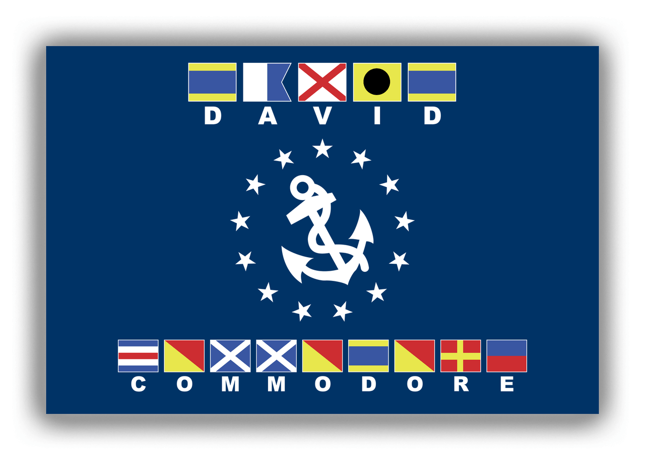 Personalized Yacht Club Officer Canvas Wrap & Photo Print - Commodore - Nautical Flags - Front View