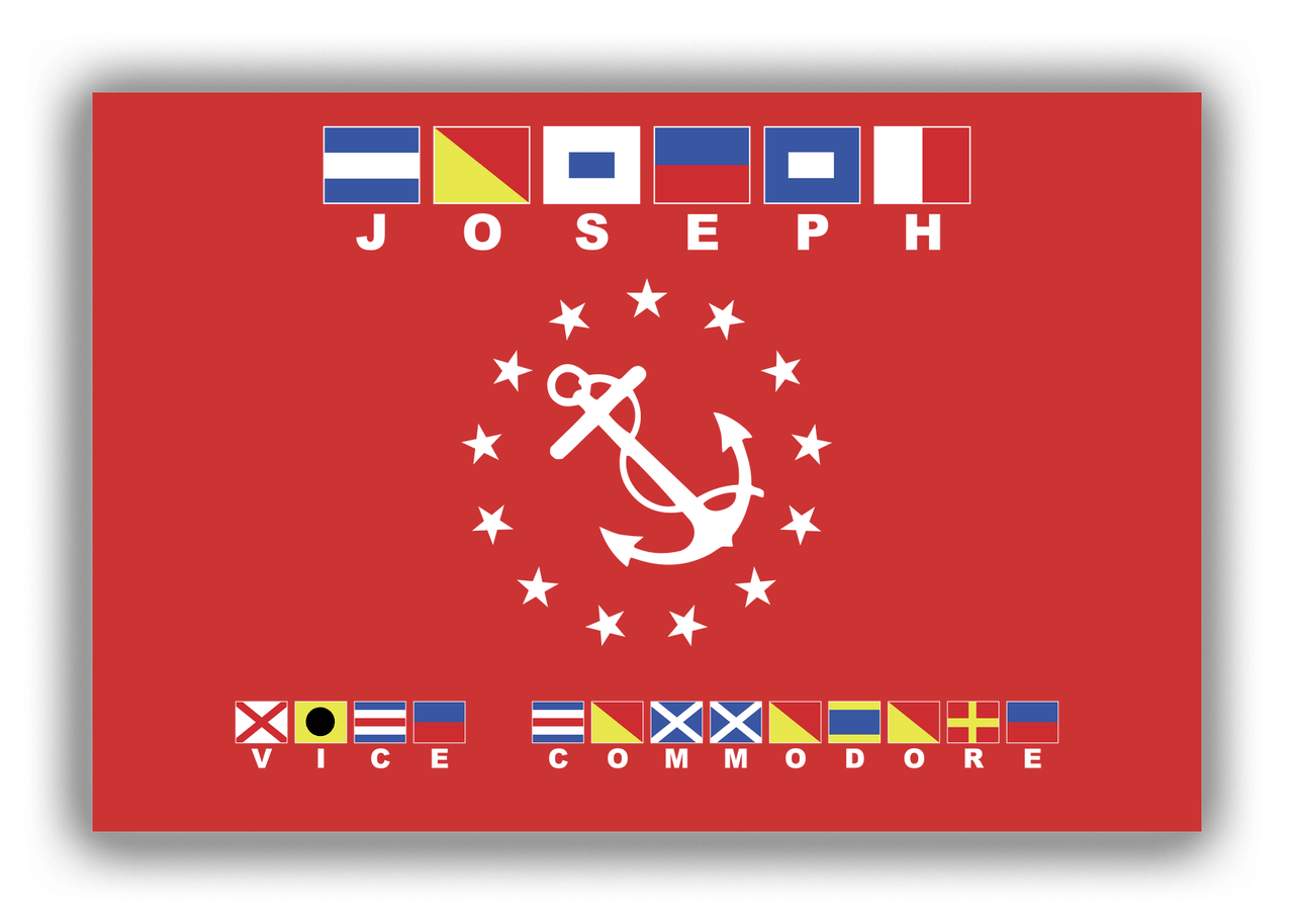 Personalized Yacht Club Officer Canvas Wrap & Photo Print - Vice Commodore - Nautical Flags - Front View