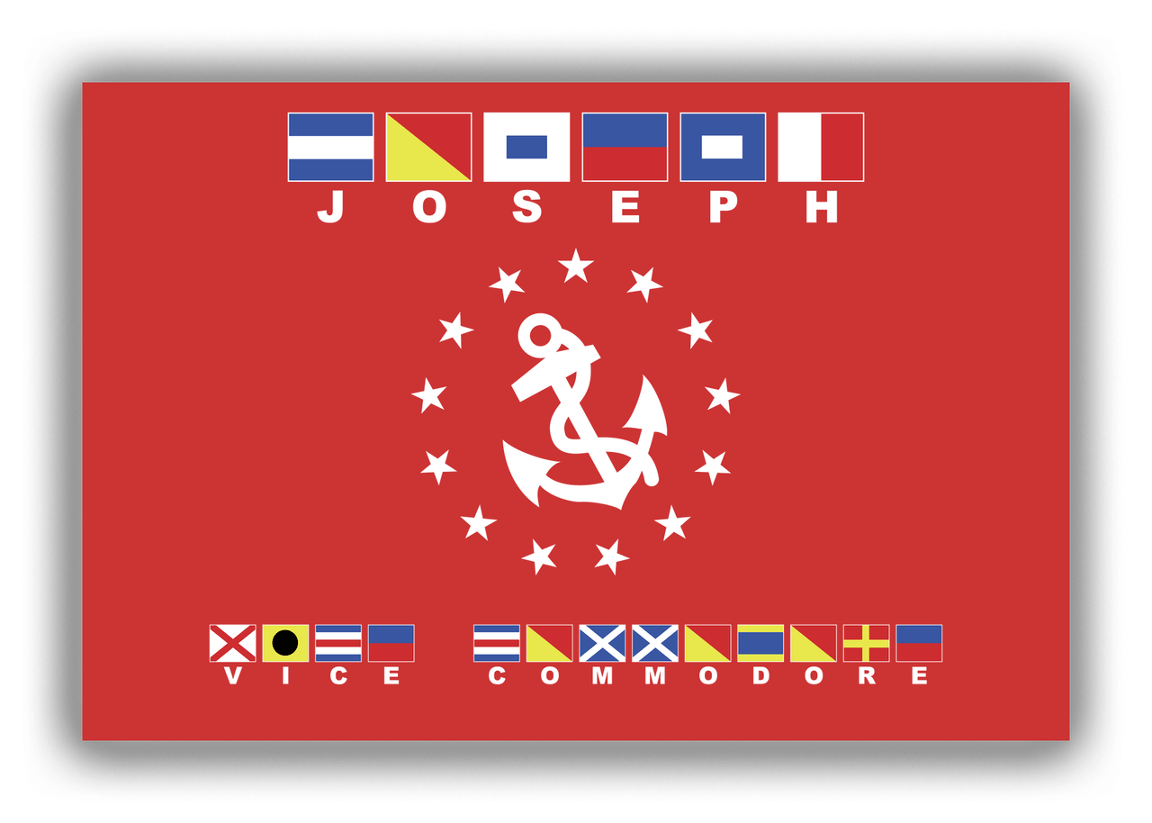 Personalized Yacht Club Officer Canvas Wrap & Photo Print - Vice Commodore - Nautical Flags - Front View