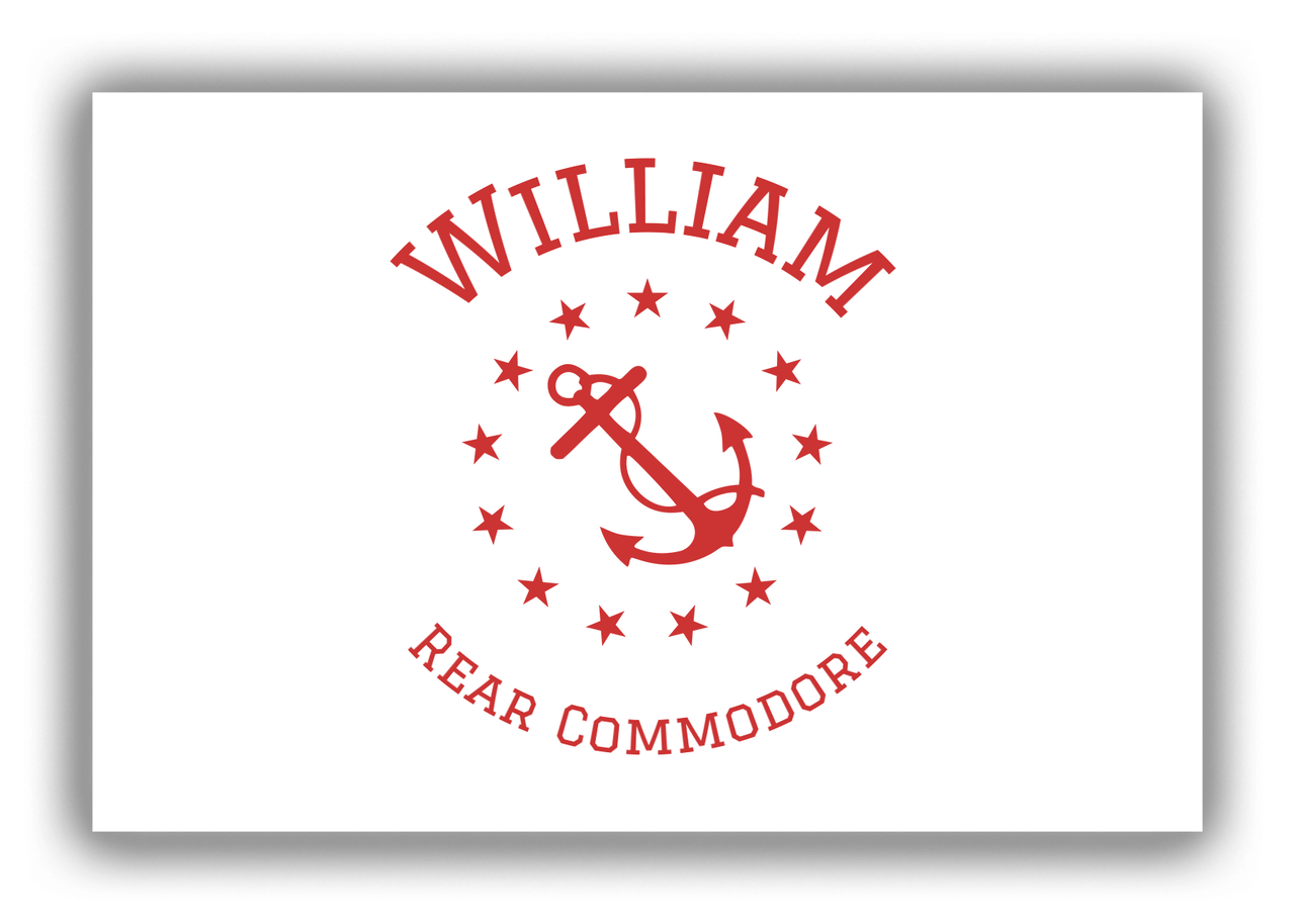 Personalized Yacht Club Officer Canvas Wrap & Photo Print - Rear Commodore - Arc Text - Front View