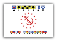 Thumbnail for Personalized Yacht Club Officer Canvas Wrap & Photo Print - Rear Commodore - Nautical Flags - Front View