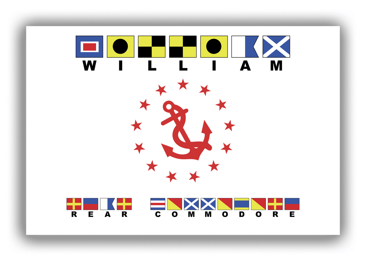 Personalized Yacht Club Officer Canvas Wrap & Photo Print - Rear Commodore - Nautical Flags - Front View