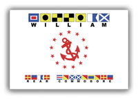 Thumbnail for Personalized Yacht Club Officer Canvas Wrap & Photo Print - Rear Commodore - Nautical Flags - Front View