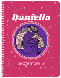 Thumbnail for Personalized Zodiac Sign Notebook - Constellation Circle - Virgo - Front View