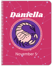 Thumbnail for Personalized Zodiac Sign Notebook - Constellation Circle - Scorpio - Front View