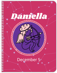 Thumbnail for Personalized Zodiac Sign Notebook - Constellation Circle - Sagittarius - Front View