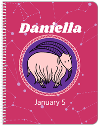 Thumbnail for Personalized Zodiac Sign Notebook - Constellation Circle - Capricorn - Front View