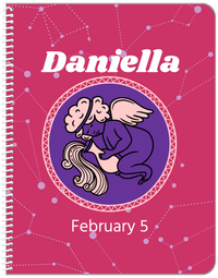 Thumbnail for Personalized Zodiac Sign Notebook - Constellation Circle - Aquarius - Front View