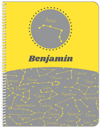 Thumbnail for Personalized Zodiac Sign Notebook - Constellation Circle - Aries - Front View