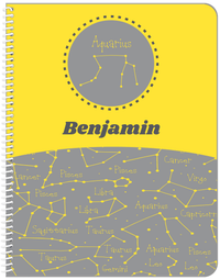 Thumbnail for Personalized Zodiac Sign Notebook - Constellation Circle - Aquarius - Front View