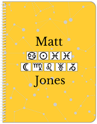 Thumbnail for Personalized Zodiac Sign Notebook - Zodiac Font - Front View