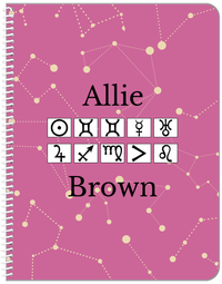 Thumbnail for Personalized Zodiac Sign Notebook - Zodiac Font - Front View