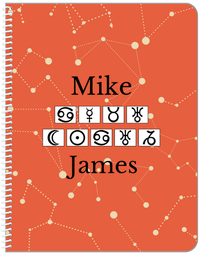 Thumbnail for Personalized Zodiac Sign Notebook - Zodiac Font - Front View