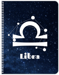 Thumbnail for Personalized Zodiac Sign Notebook - Night Sky - Libra - Front View