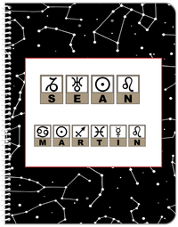 Thumbnail for Personalized Zodiac Sign Notebook - Astrology Font - Front View