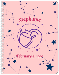 Thumbnail for Personalized Zodiac Sign Notebook - Constellation - Aquarius - Front View