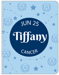 Thumbnail for Personalized Zodiac Sign Notebook - Constellation Circle - Cancer - Front View