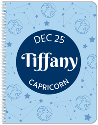 Thumbnail for Personalized Zodiac Sign Notebook - Constellation Circle - Capricorn - Front View