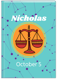 Thumbnail for Personalized Zodiac Sign Journal - Constellation Circle - Libra - Front View