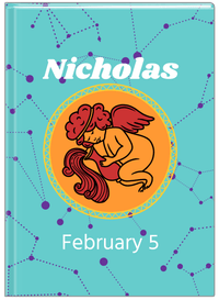 Thumbnail for Personalized Zodiac Sign Journal - Constellation Circle - Aquarius - Front View