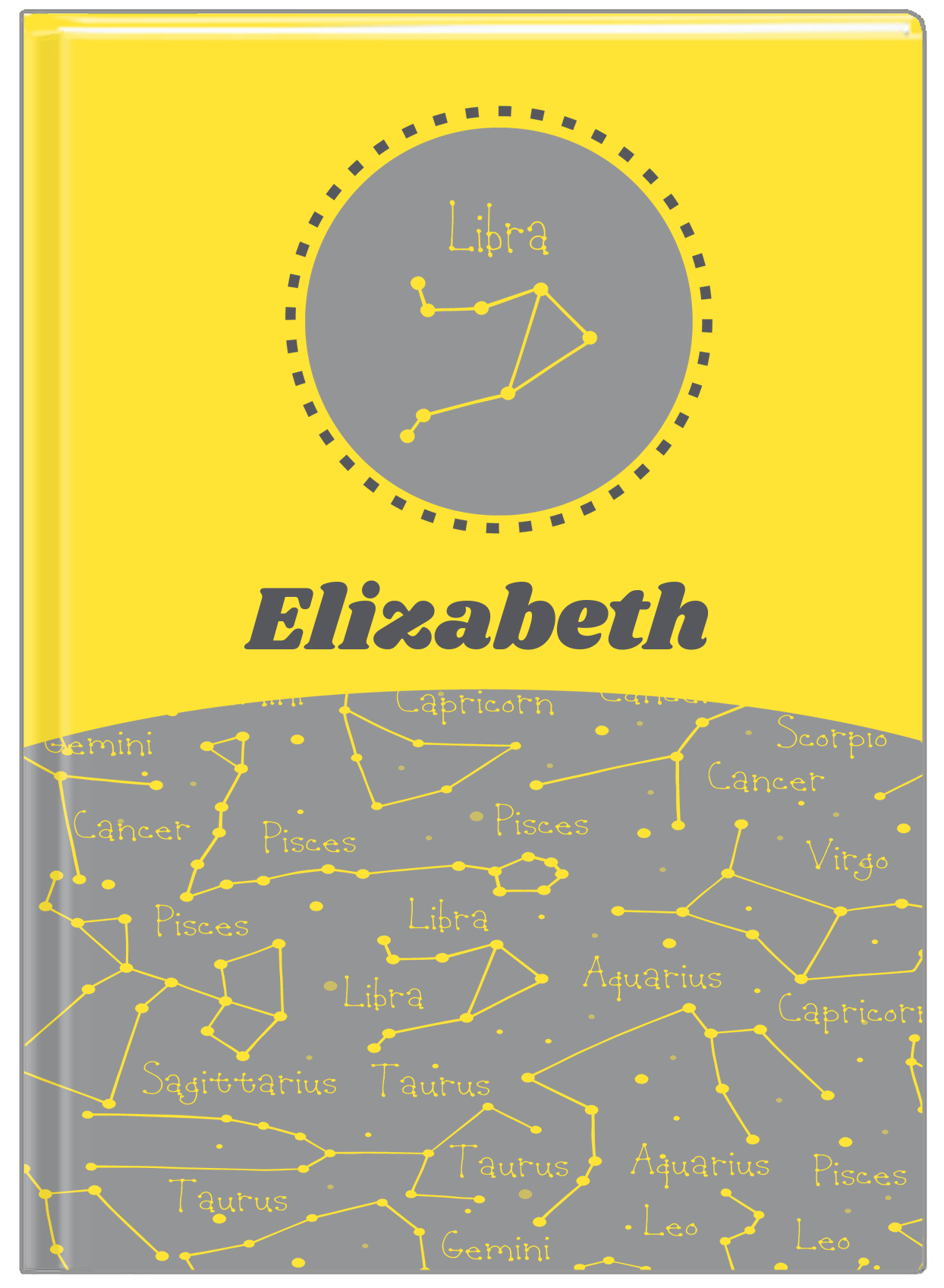 Personalized Zodiac Sign Journal - Constellation Circle - Libra - Front View