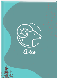 Thumbnail for Personalized Zodiac Sign Journal - Line Art - Aries - Front View