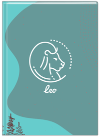 Thumbnail for Personalized Zodiac Sign Journal - Line Art - Leo - Front View