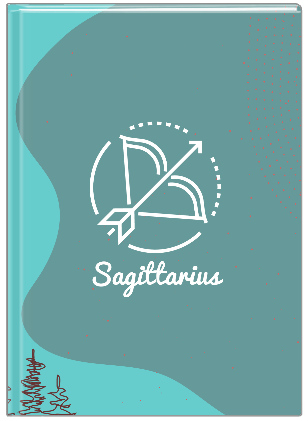 Personalized Zodiac Sign Journal - Line Art - Sagittarius - Front View