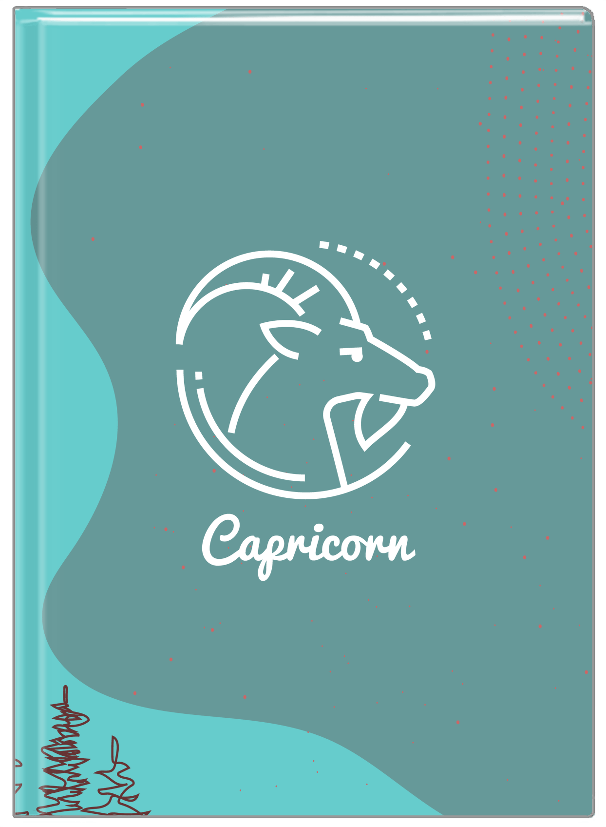 Personalized Zodiac Sign Journal - Line Art - Capricorn - Front View