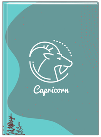 Thumbnail for Personalized Zodiac Sign Journal - Line Art - Capricorn - Front View