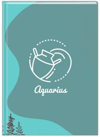 Thumbnail for Personalized Zodiac Sign Journal - Line Art - Aquarius - Front View