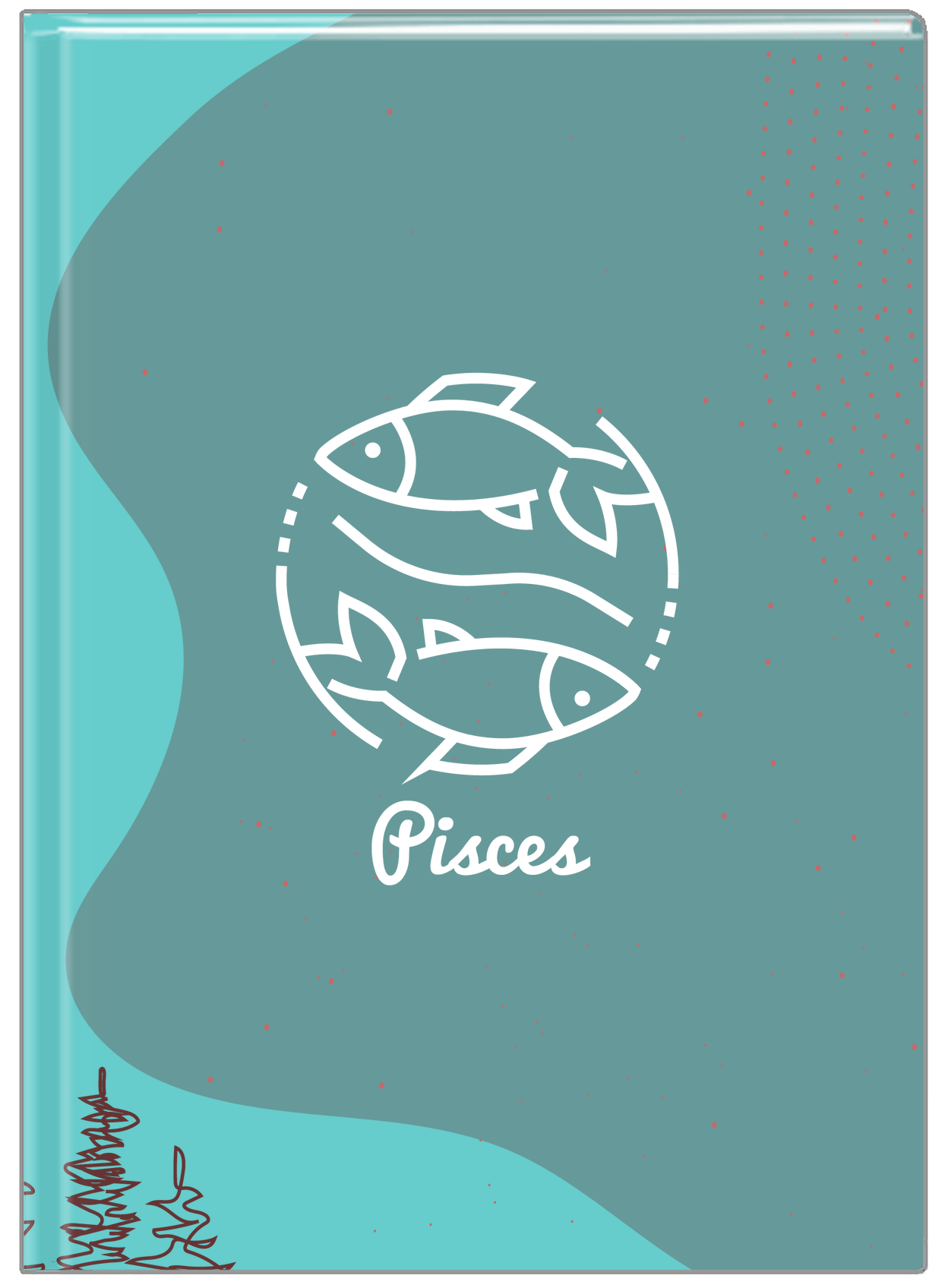 Personalized Zodiac Sign Journal - Line Art - Pisces - Front View
