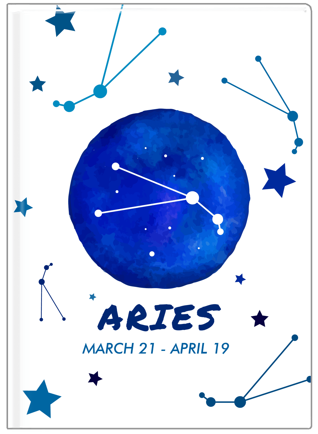 Zodiac Sign Journal - Date Range - Aries - Front View