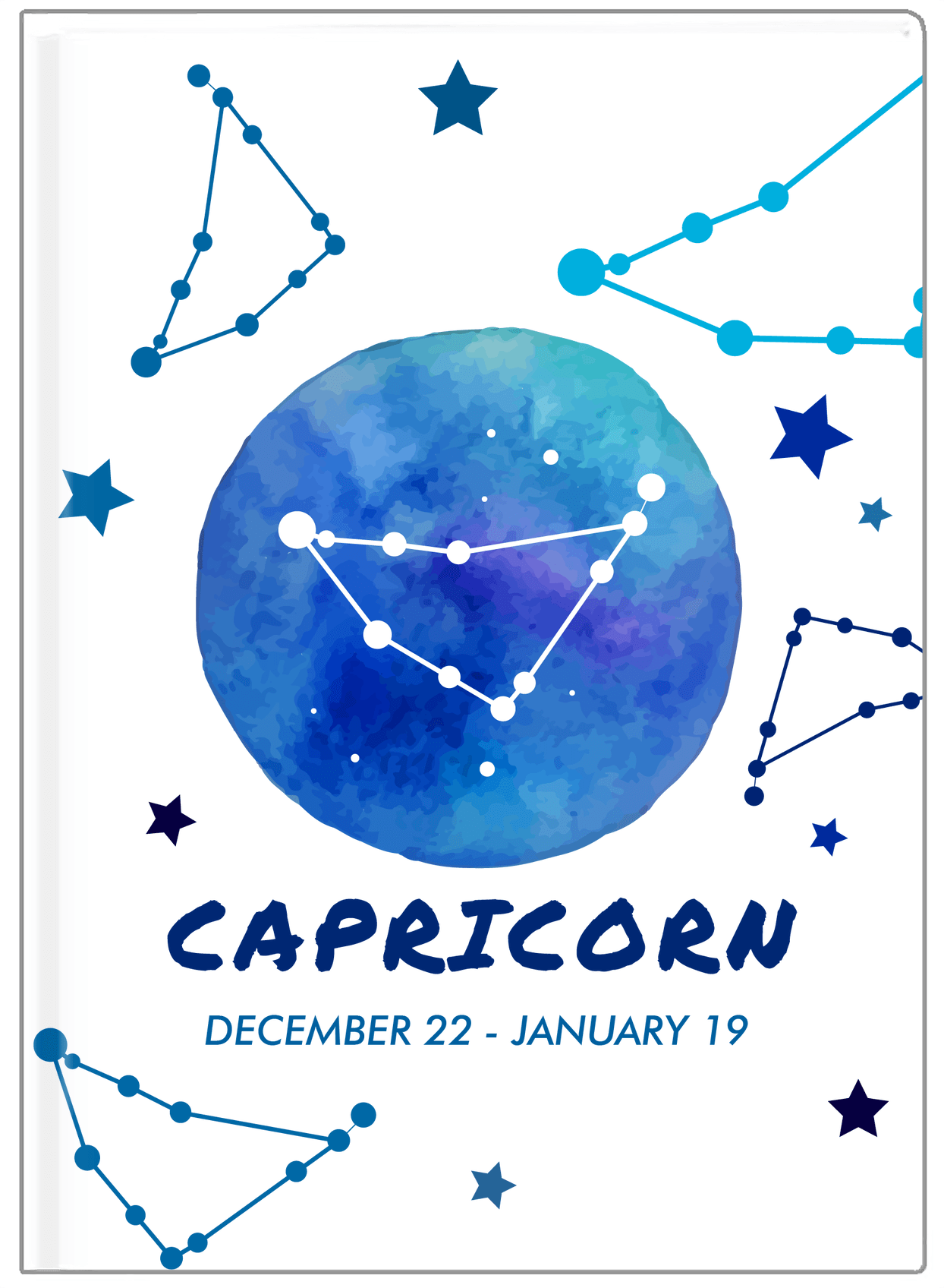 Zodiac Sign Journal - Date Range - Capricorn - Front View