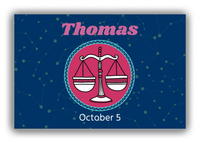Thumbnail for Personalized Zodiac Sign Canvas Wrap & Photo Print - Constellation Circle - Libra - Front View