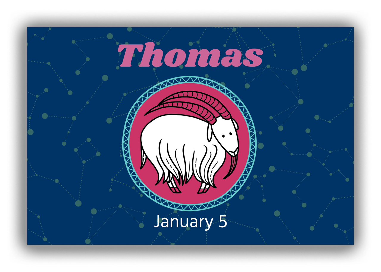 Personalized Zodiac Sign Canvas Wrap & Photo Print - Constellation Circle - Capricorn - Front View