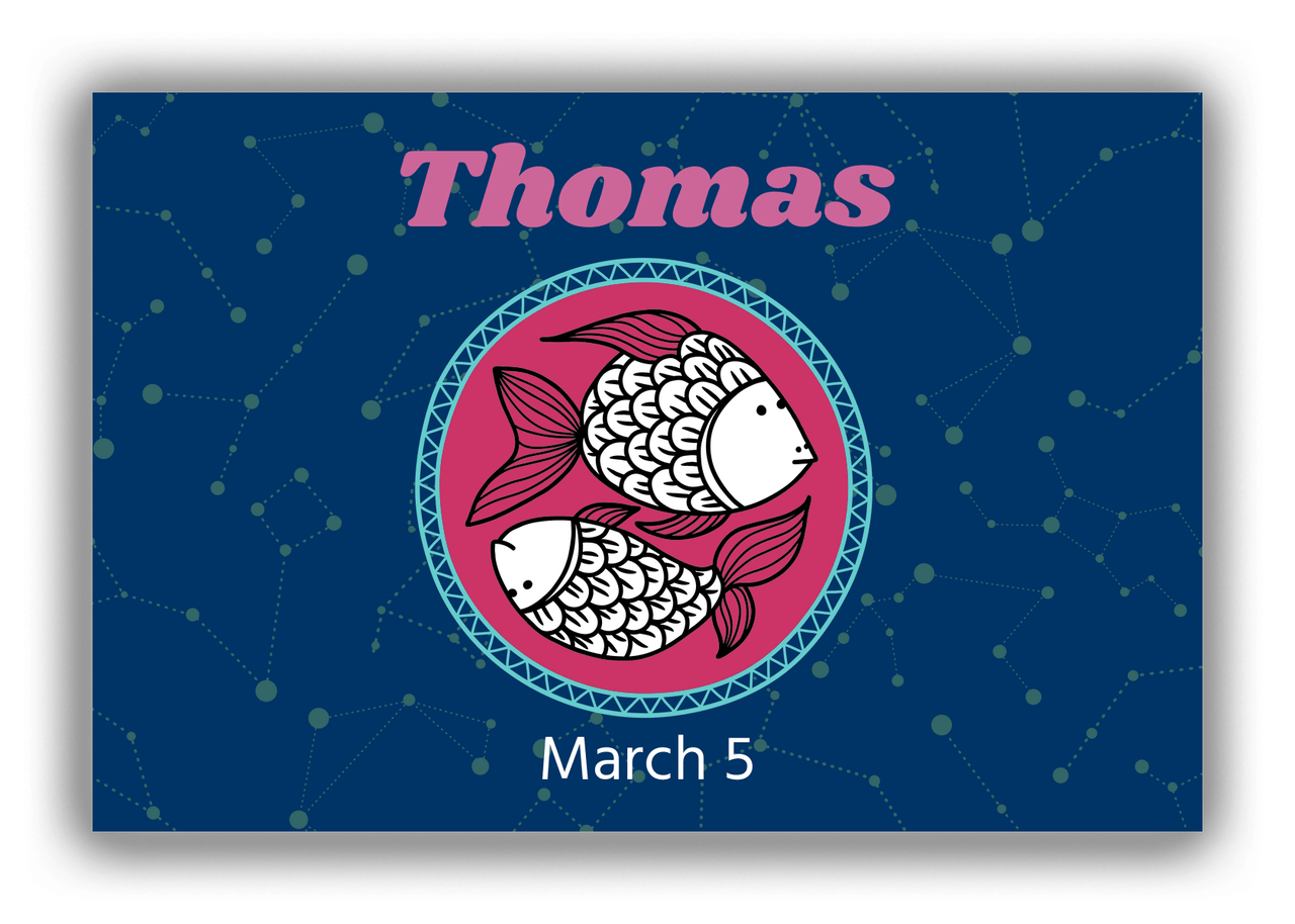 Personalized Zodiac Sign Canvas Wrap & Photo Print - Constellation Circle - Pisces - Front View