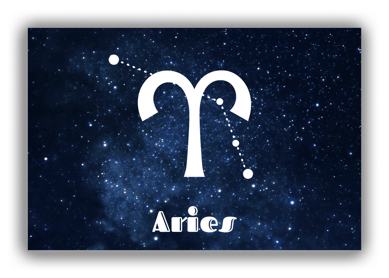 Personalized Zodiac Sign Canvas Wrap & Photo Print - Night Sky - Aries - Front View