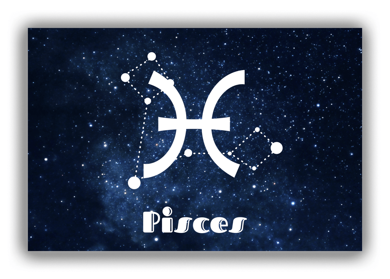 Personalized Zodiac Sign Canvas Wrap & Photo Print - Night Sky - Pisces - Front View