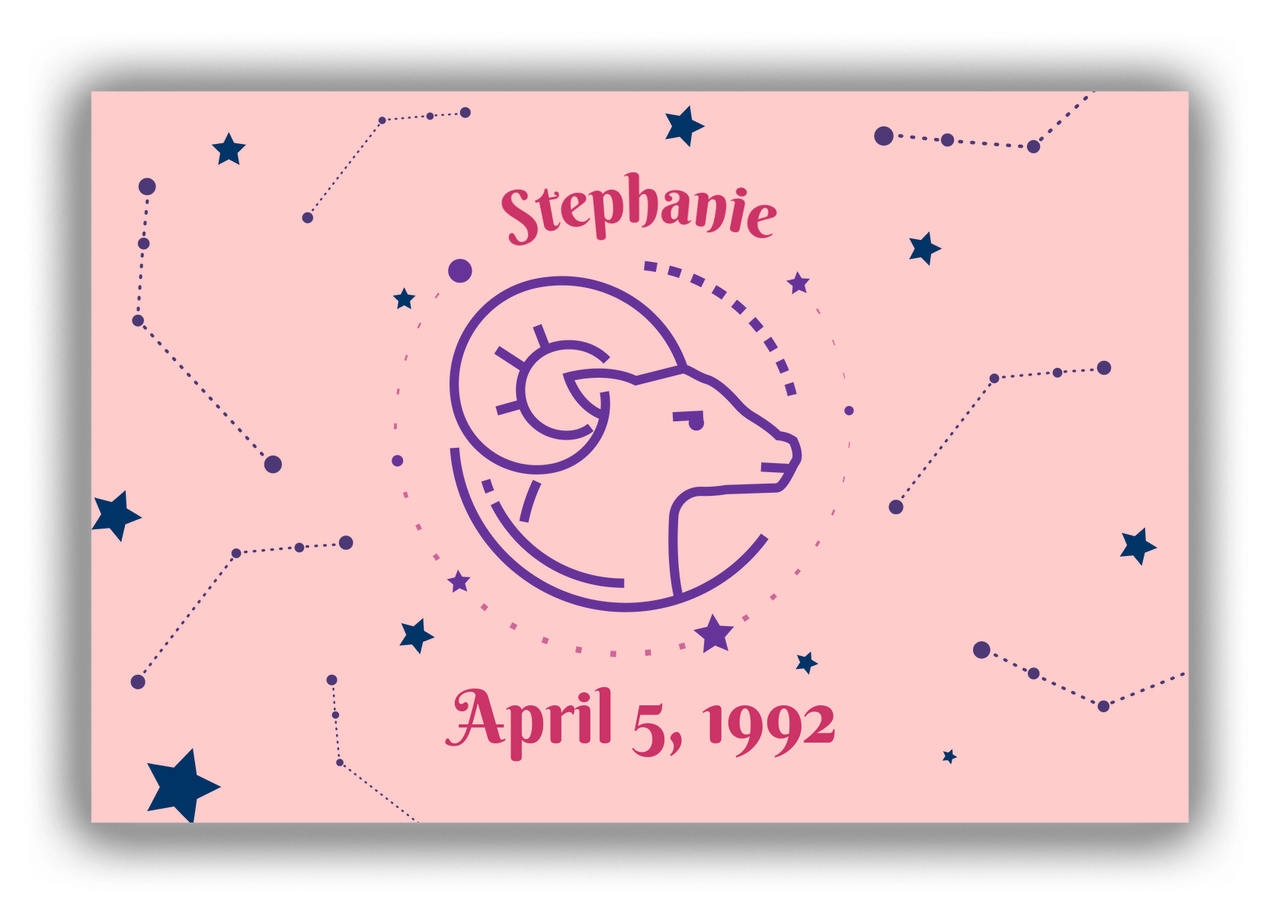 Personalized Zodiac Sign Canvas Wrap & Photo Print - Constellation - Aries - Front View