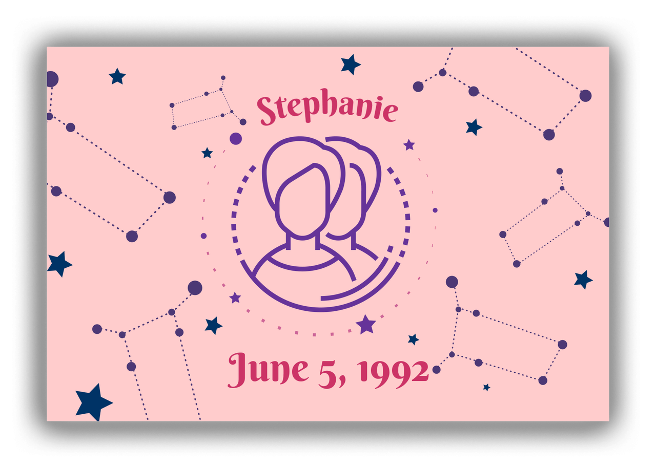 Personalized Zodiac Sign Canvas Wrap & Photo Print - Constellation - Gemini - Front View