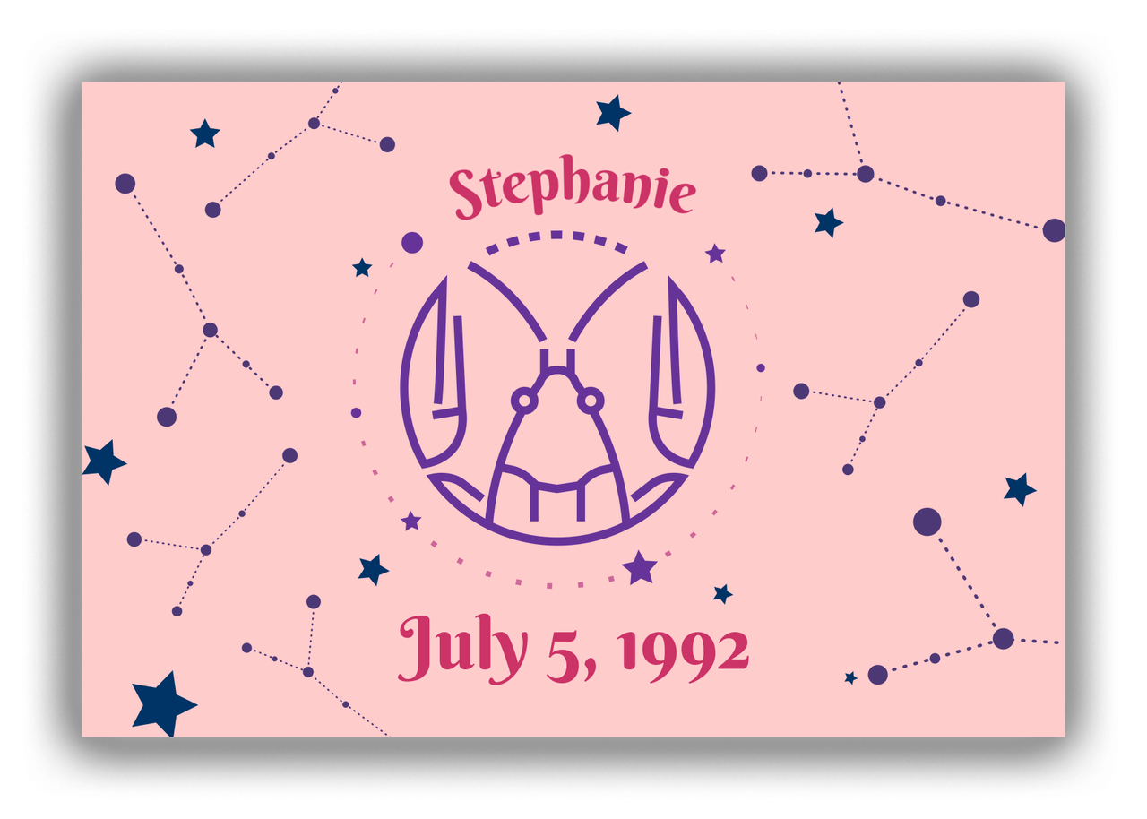 Personalized Zodiac Sign Canvas Wrap & Photo Print - Constellation - Cancer - Front View